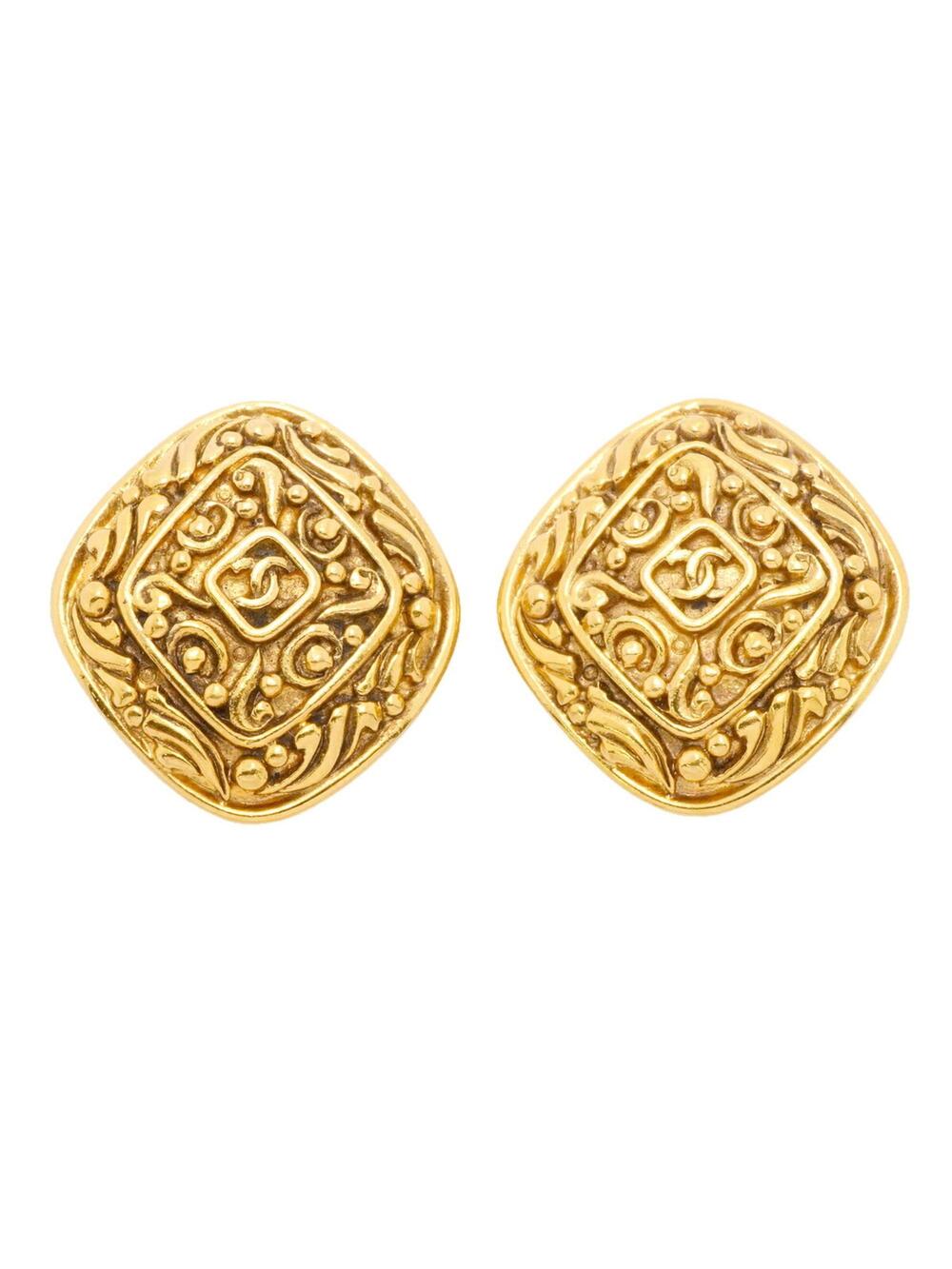 Chanel Cc Logo Clip-On Earrings Metal #343263C76B